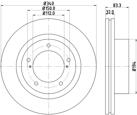Tarcza hamulcowa HELLA PAGID 8DD 355 116-551