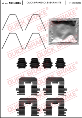 Zestaw akcesoriów montażowych  klocków hamulcowych QUICK BRAKE 109-0046