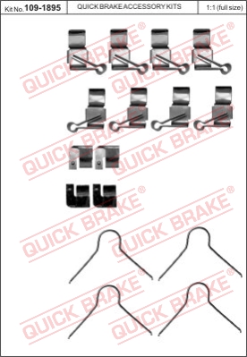 Zestaw akcesoriów montażowych  klocków hamulcowych QUICK BRAKE 109-1895