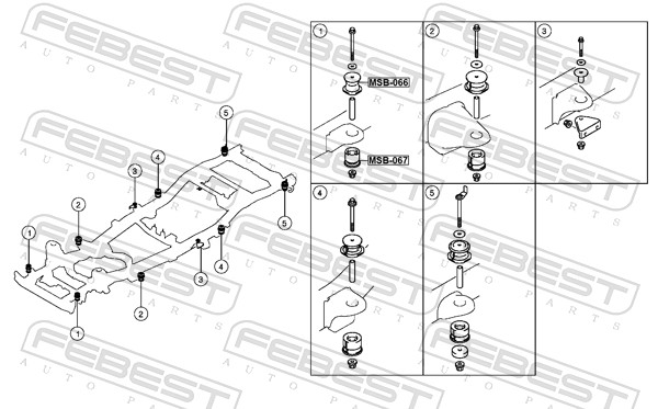 Łożyskowanie, korpus osi FEBEST MSB-066