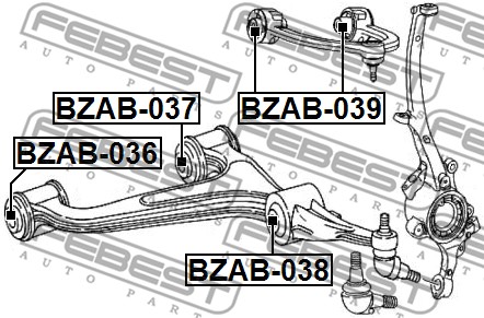 Tuleja wahacza FEBEST BZAB-036