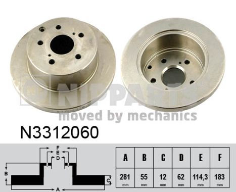 Tarcza hamulcowa NIPPARTS N3312060