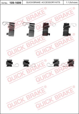 Zestaw akcesoriów montażowych  klocków hamulcowych QUICK BRAKE 109-1699