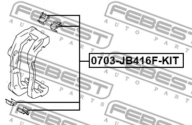 Zestaw akcesoriów montażowych  klocków hamulcowych FEBEST 0703-JB416F-KIT