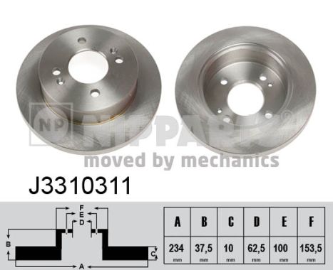 Tarcza hamulcowa NIPPARTS J3310311