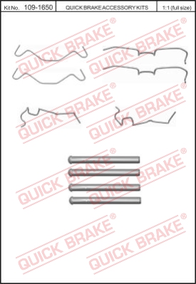 Zestaw akcesoriów montażowych  klocków hamulcowych QUICK BRAKE 109-1650