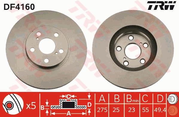 Tarcza hamulcowa TRW DF4160