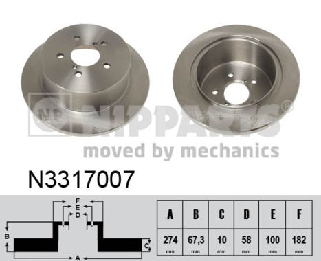 Tarcza hamulcowa NIPPARTS N3317007