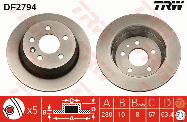 Tarcza hamulcowa TRW DF2794