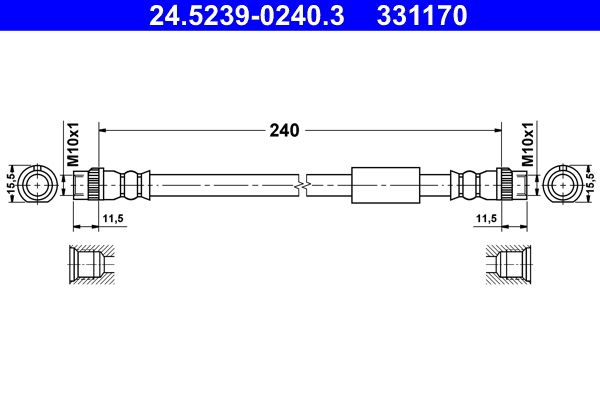 Przewód hamulcowy elastyczny ATE 24.5239-0240.3
