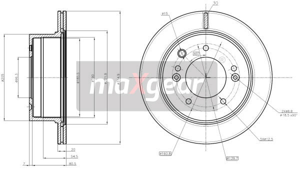 Tarcza hamulcowa MAXGEAR 19-1865