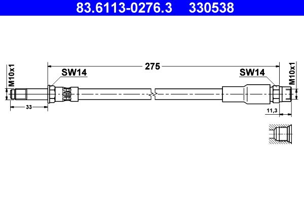 Przewód hamulcowy elastyczny ATE 83.6113-0276.3