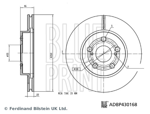 Tarcza hamulcowa BLUE PRINT ADBP430168