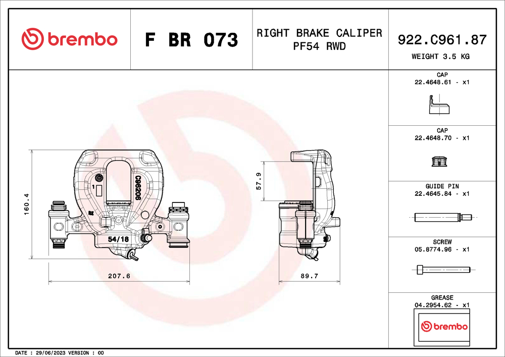 Zacisk hamulca BREMBO F BR 073