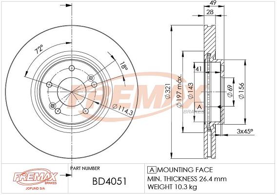 Tarcza hamulcowa FREMAX BD-4051