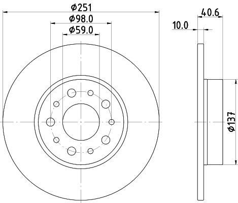 Tarcza hamulcowa HELLA 8DD 355 118-071