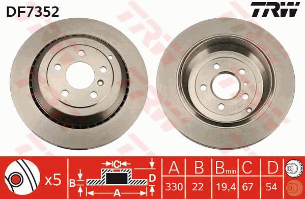 Tarcza hamulcowa TRW DF7352