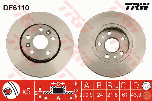 Tarcza hamulcowa TRW DF6110