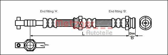 Przewód hamulcowy elastyczny METZGER 4113304