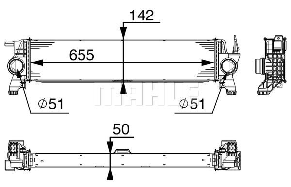 Chłodnica powietrza intercooler MAHLE CI 153 000P