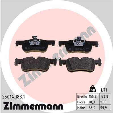 Klocki hamulcowe ZIMMERMANN 25014.183.1