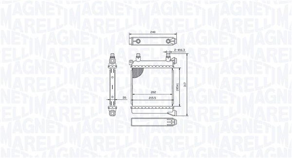 Chłodnica, układ chłodzenia silnika MAGNETI MARELLI 350213214500