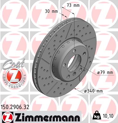 Tarcza hamulcowa ZIMMERMANN 150.2906.32