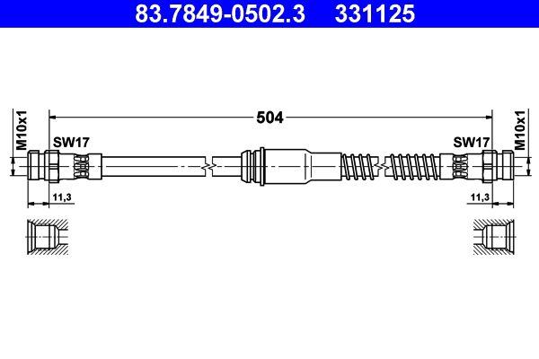 Przewód hamulcowy elastyczny ATE 83.7849-0502.3