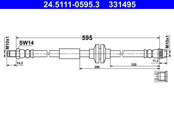 Przewód hamulcowy elastyczny ATE 24.5111-0595.3
