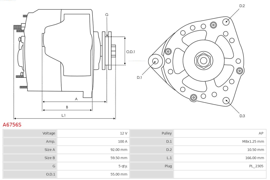 Alternator AS-PL A6756S