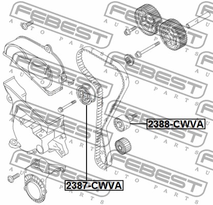 Rolka prowadząca paska rozrządu FEBEST 2388-CWVA