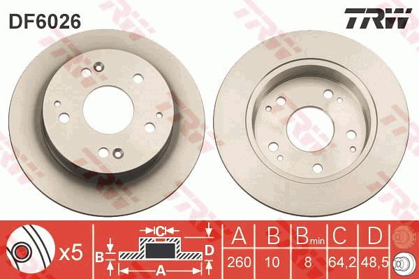 Tarcza hamulcowa TRW DF6026