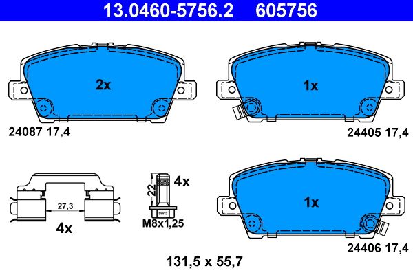 Klocki hamulcowe ATE 13.0460-5756.2