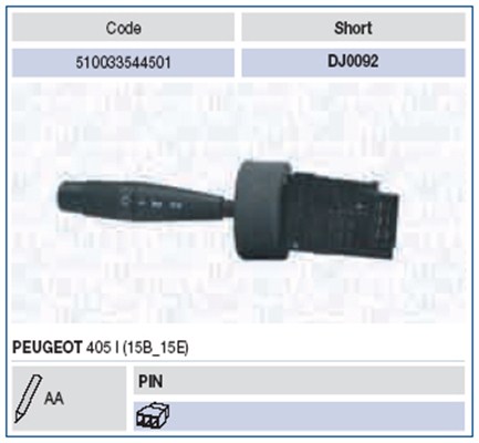 Przełącznik kolumny kierowniczej MAGNETI MARELLI 510033544501