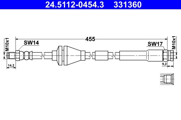Przewód hamulcowy elastyczny ATE 24.5112-0454.3