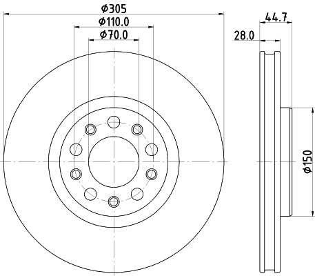 Tarcza hamulcowa HELLA 8DD 355 133-701