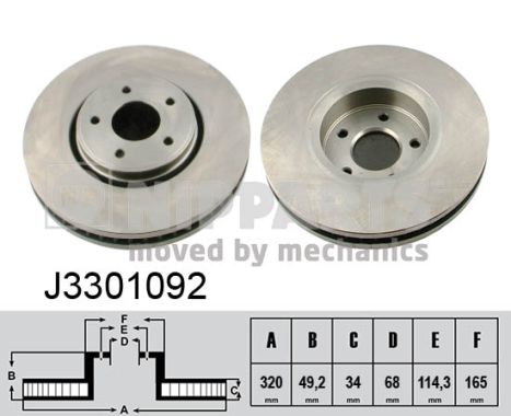 Tarcza hamulcowa NIPPARTS J3301092