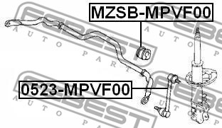 Guma stabilizatora FEBEST MZSB-MPVF00