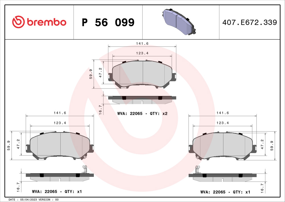 Klocki hamulcowe BREMBO P 56 099