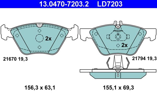 Klocki hamulcowe ATE 13.0470-7203.2