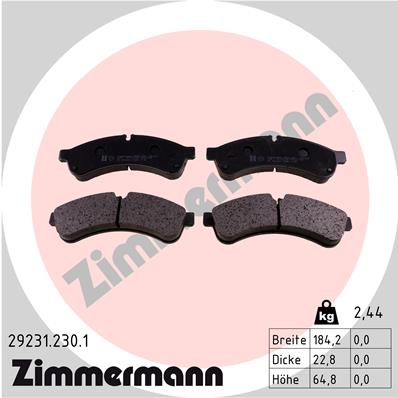 Klocki hamulcowe ZIMMERMANN 29231.230.1