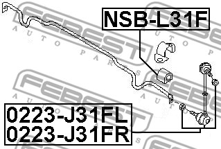Guma stabilizatora FEBEST NSB-L31F