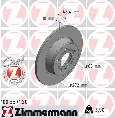 Tarcza hamulcowa ZIMMERMANN 100.3371.20