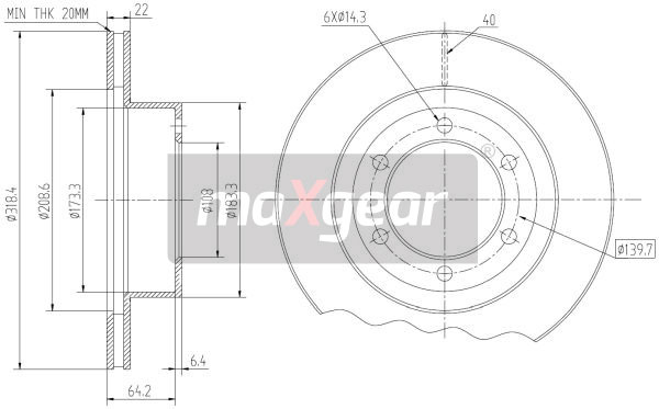 Tarcza hamulcowa MAXGEAR 19-2549