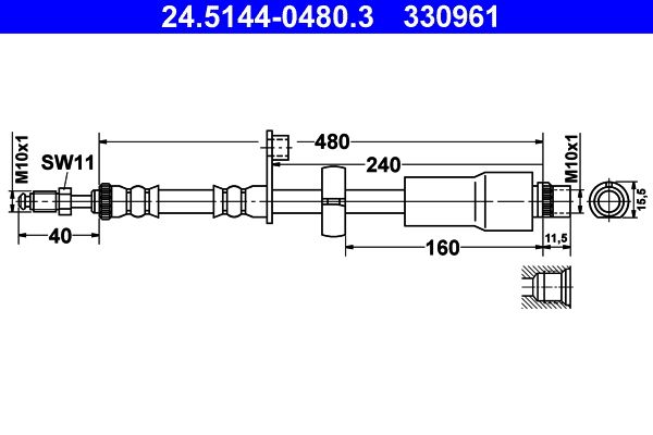 Przewód hamulcowy elastyczny ATE 24.5144-0480.3