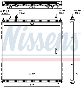 Chłodnica wody NISSENS 606764