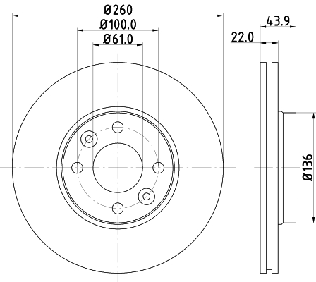 Tarcza hamulcowa HELLA 8DD 355 127-881