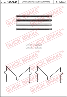 Zestaw akcesoriów montażowych  klocków hamulcowych QUICK BRAKE 109-0040