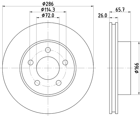 Tarcza hamulcowa HELLA 8DD 355 114-761