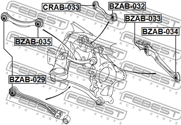 Tuleja wahacza FEBEST BZAB-033